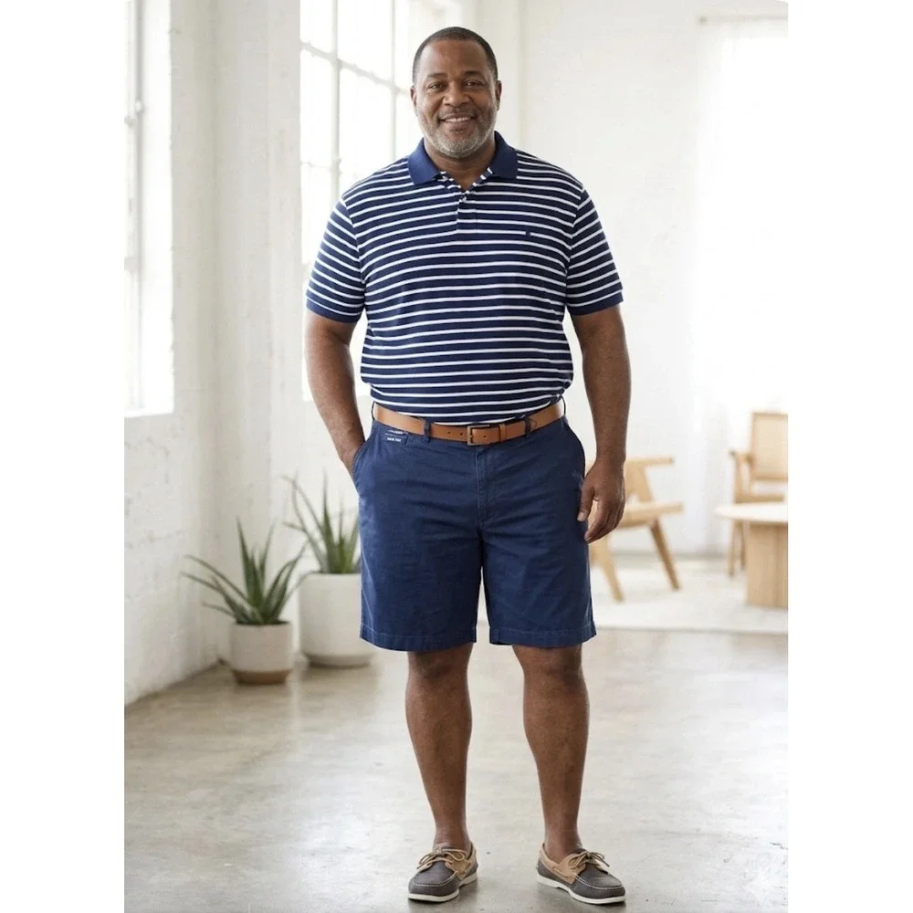 Polo Ralph Lauren Shorts Mens 44T Navy Classic Fit Chino Flat Front Cotton 11